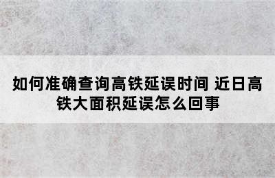 如何准确查询高铁延误时间 近日高铁大面积延误怎么回事